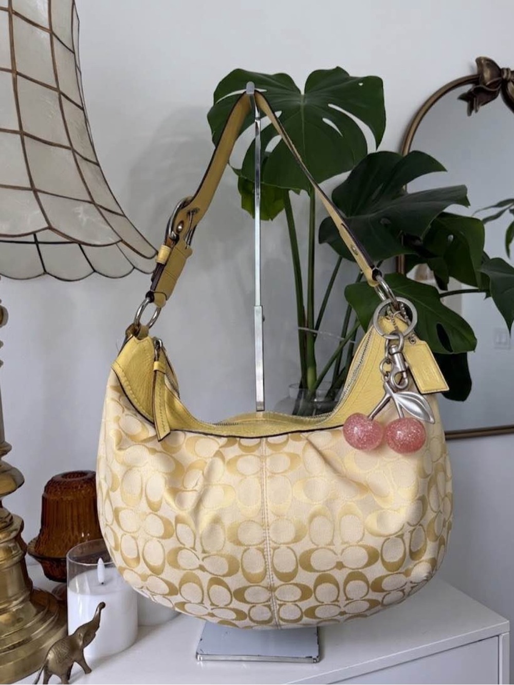 Coach Y2K yellow hobo bag